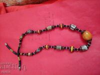 Antique amber necklace, Tibet