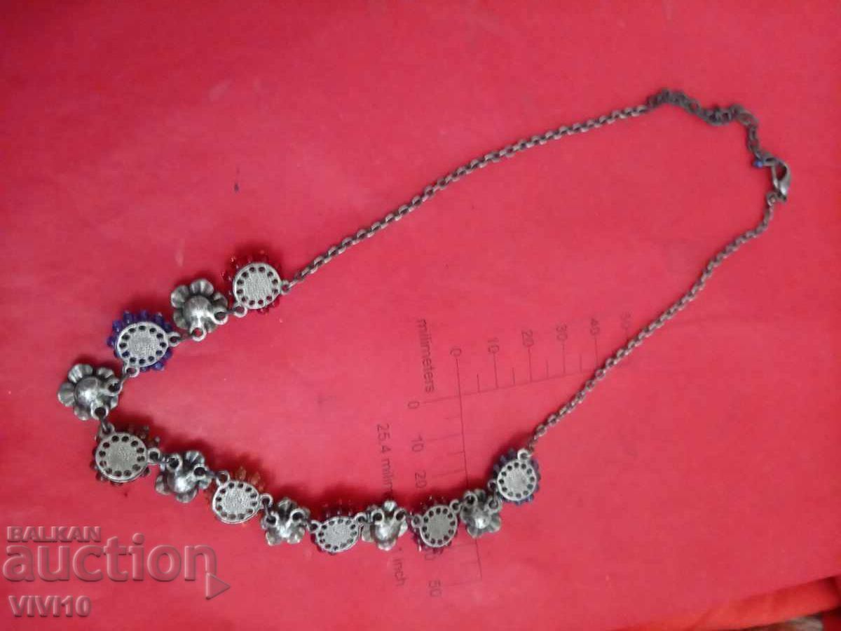 Auction  Antique Enamel Necklace with Flowers