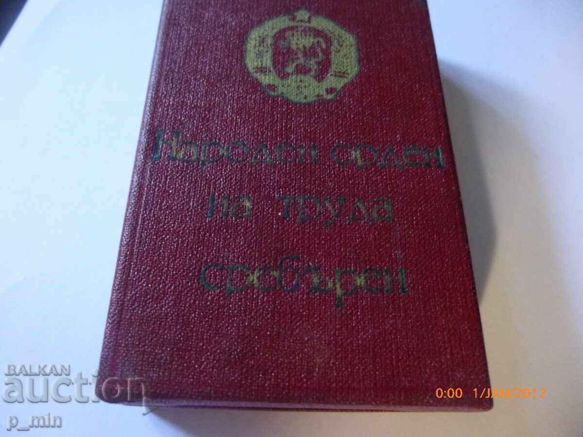 Delivery of Medal - People's Order of Labour - Silver Delivery of Medal - People's Order of Labour - Silver