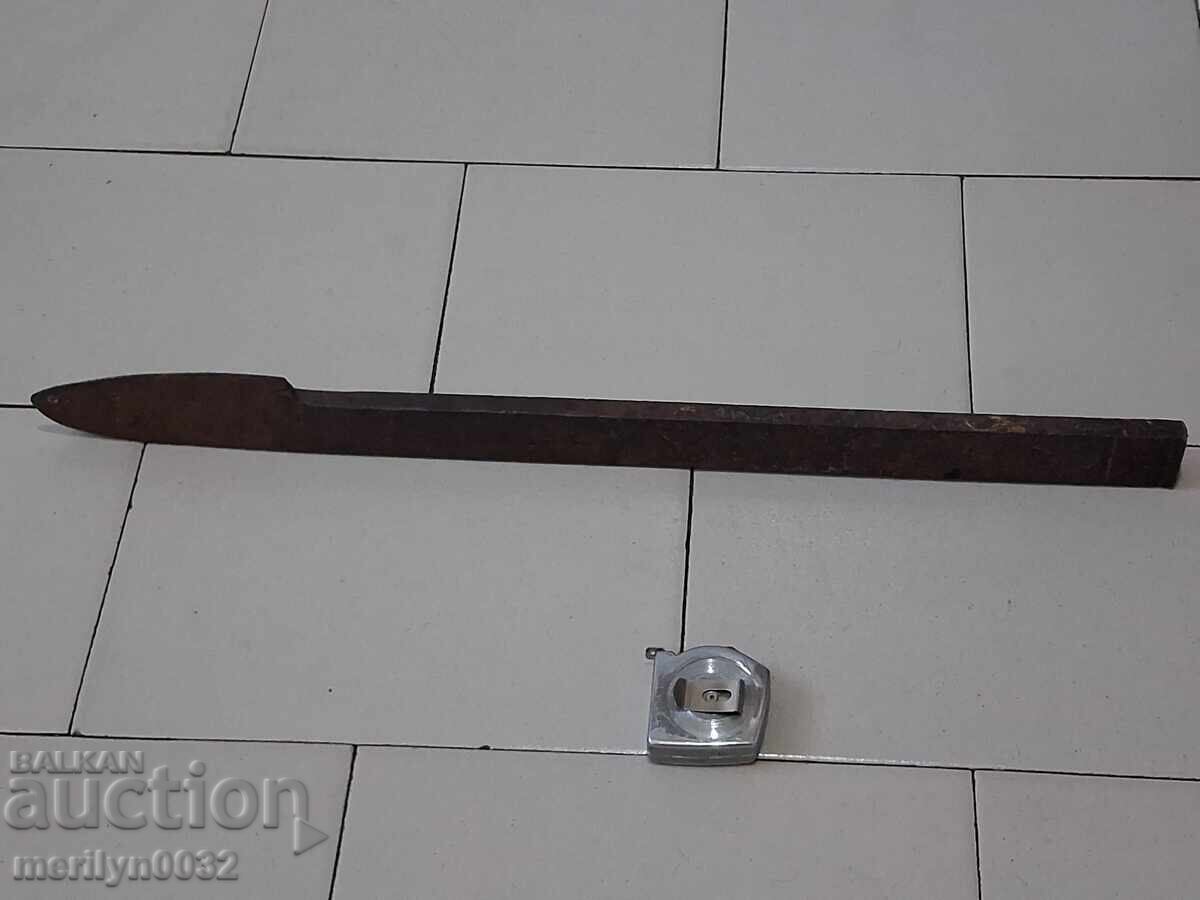 Auction  Hand-forged ploughshare from an old plough, wrought iron flail