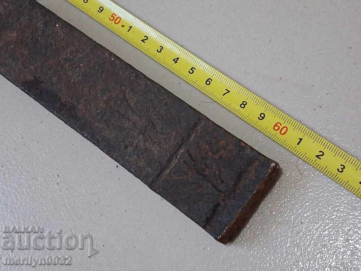 Delivery of Hand-forged ploughshare from an old plough, wrought iron flail