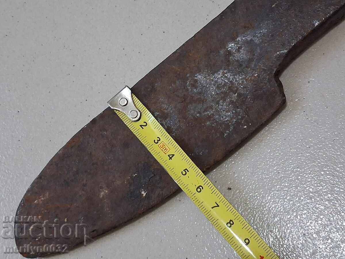 Hand-forged ploughshare from an old plough, wrought iron flail - 5