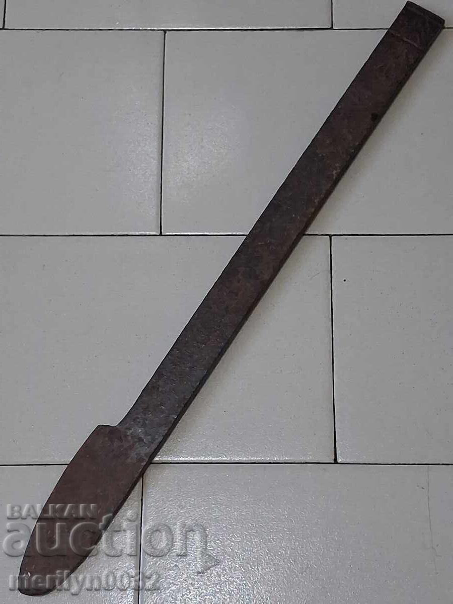 Hand-forged ploughshare from an old plough, wrought iron flail