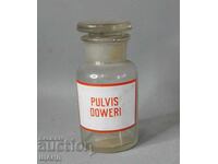 Sticlă veche de farmacie din sticlă borcan farmacie PULVIS DOWERI