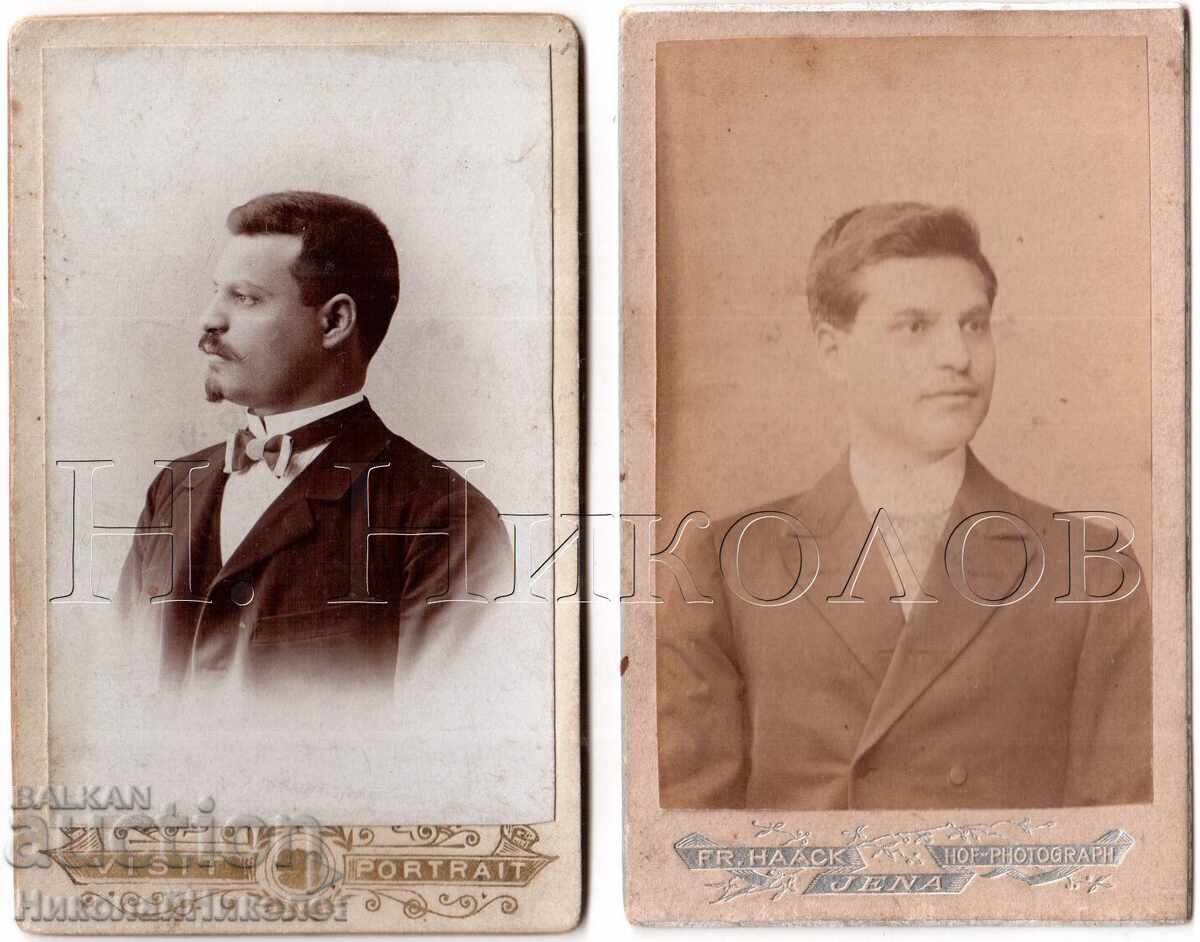 LOT 2x POZE MICI VECHI CARTON TÂNĂR BĂRBAT JENA GERMANIA E290