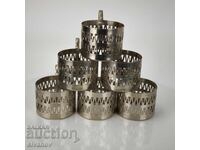 Стар комплект от 6 подстакани сервиз България #6149