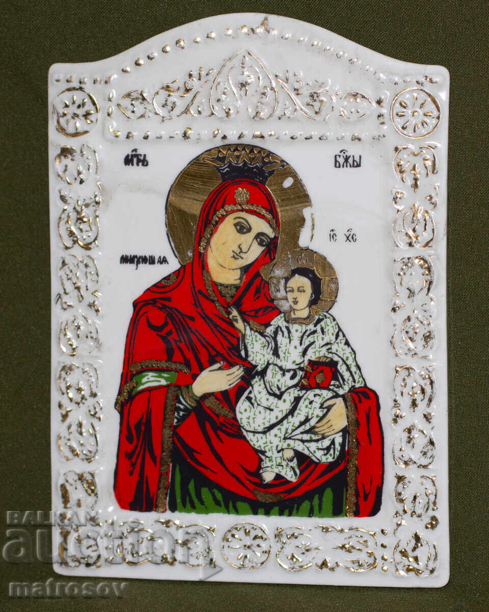 Hand-painted porcelain tile "Madonna with Child" with price 140.00 BGN | € 71.58 Hand-painted porcelain tile "Madonna with Child" with price 140.00 BGN | € 71.58