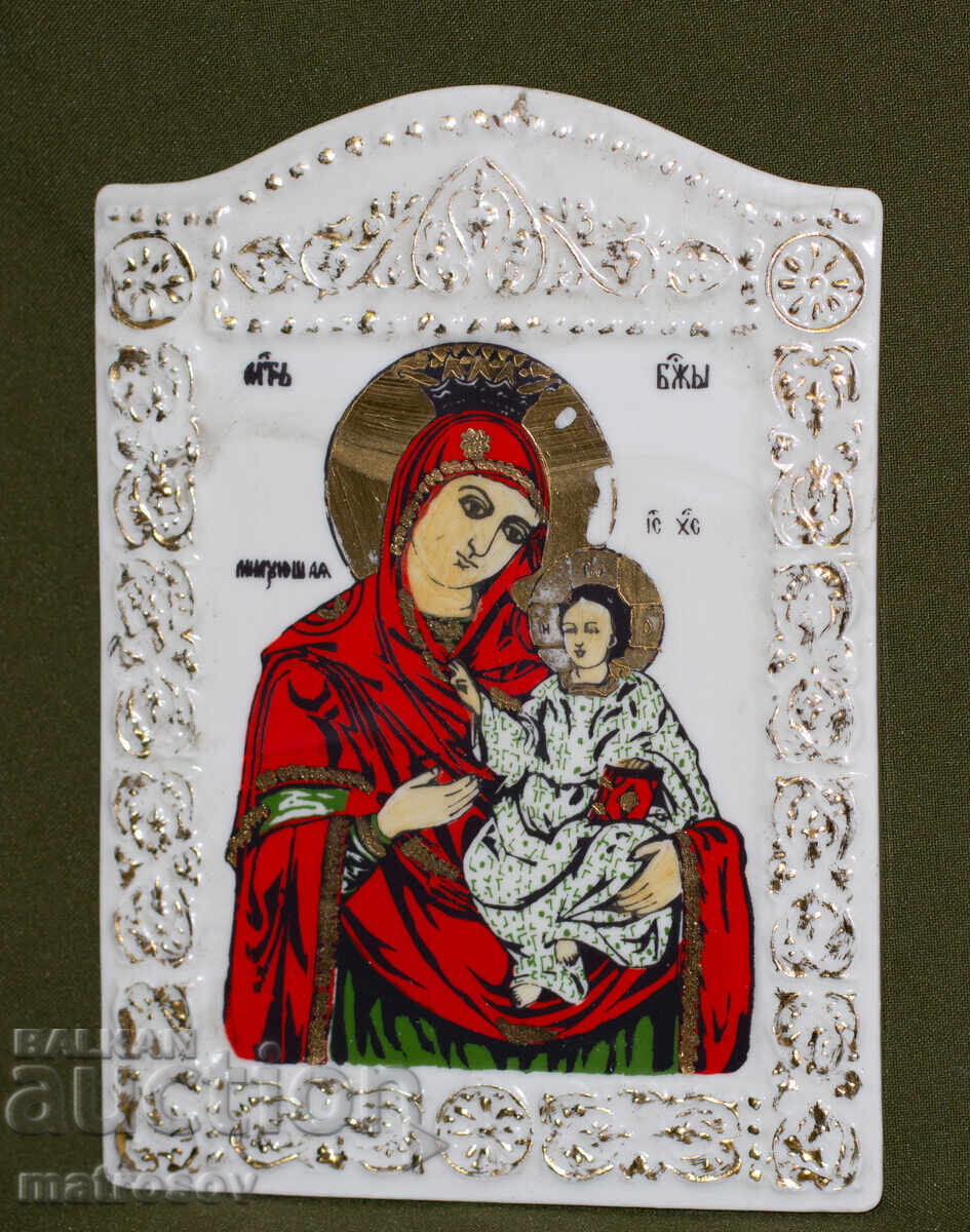 Hand-painted porcelain tile "Madonna with Child" Hand-painted porcelain tile "Madonna with Child"