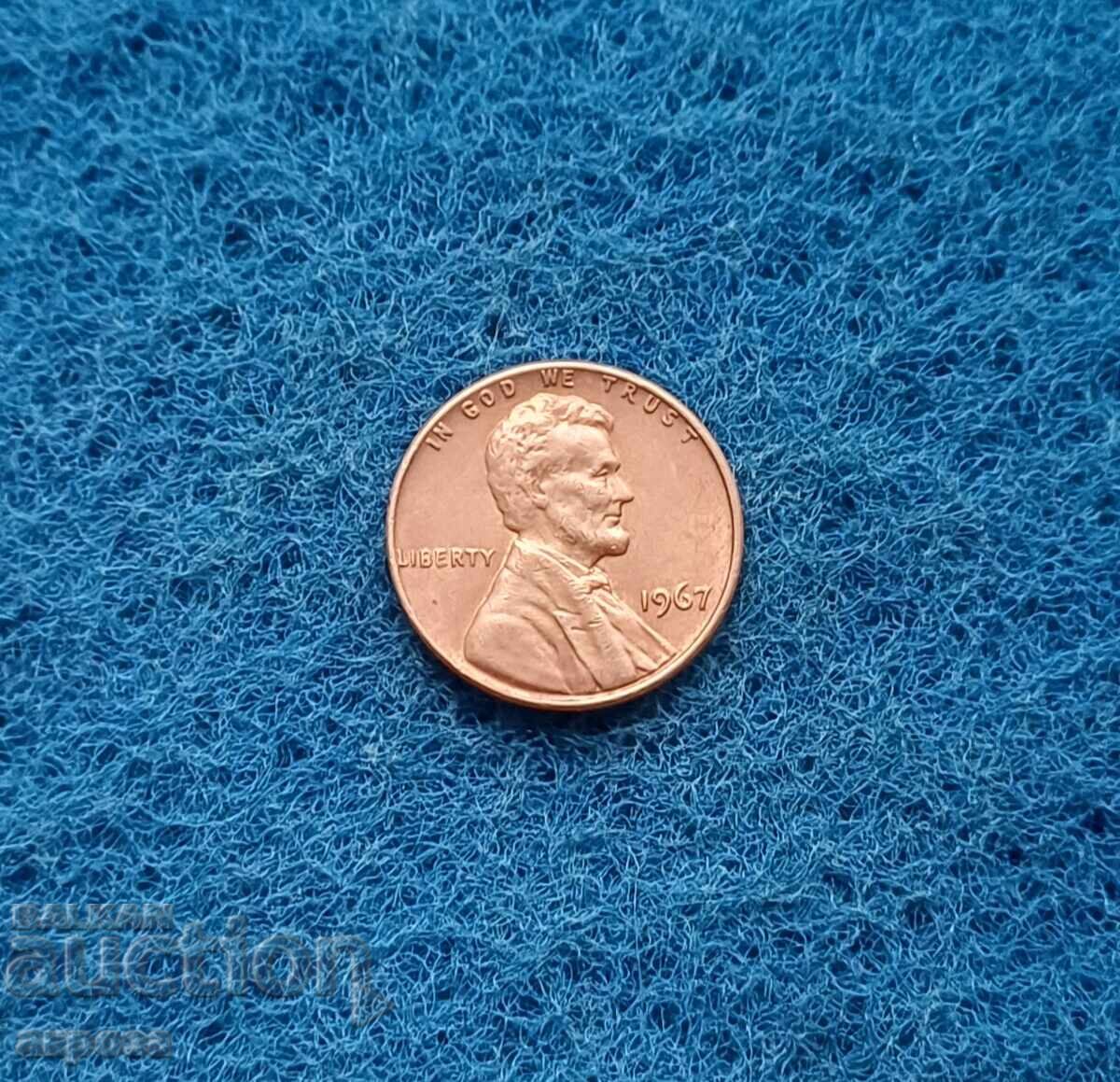 1 цент САЩ 1967