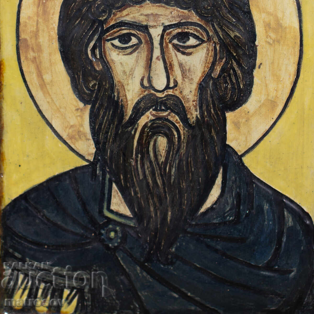 Старо керамично пано, икона на Св. Теодор - 6