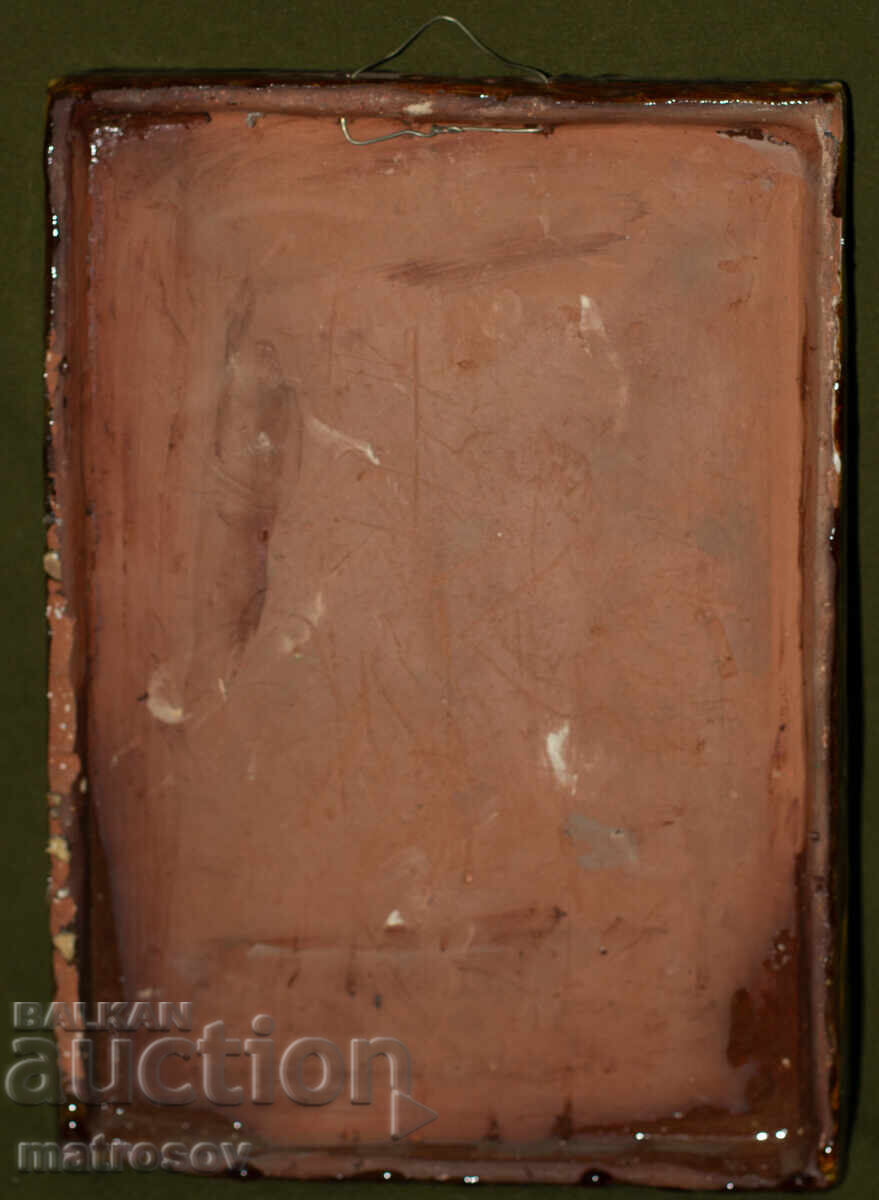 Старо керамично пано, икона на Св. Теодор - 7