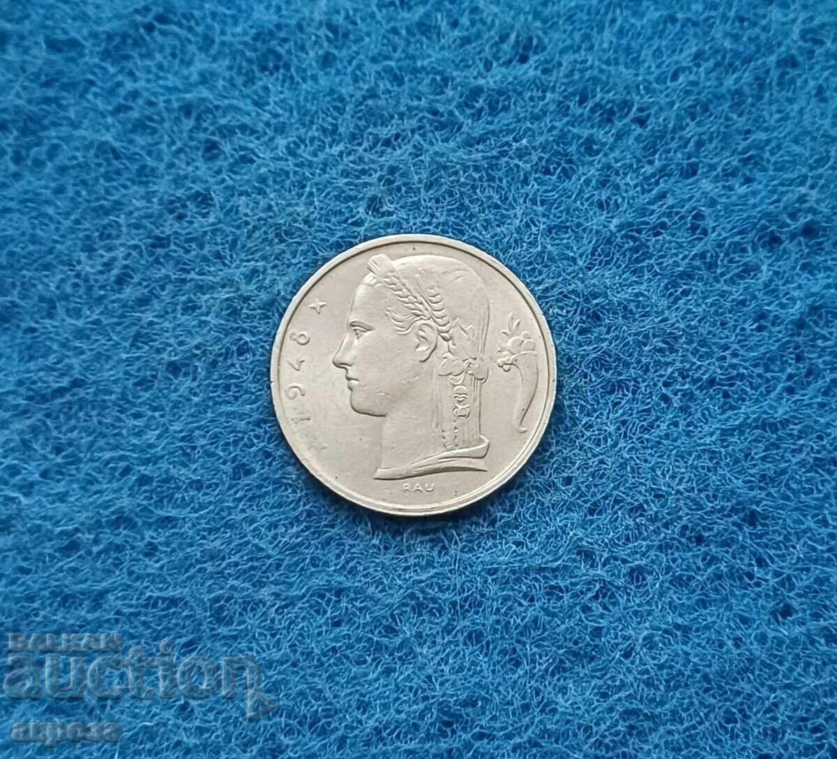 5 Franci Belgia 1948 necirculate
