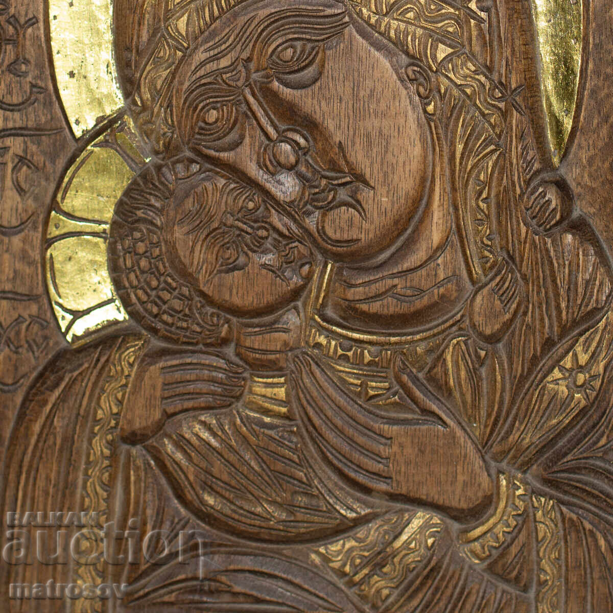 Delivery of Contemporary wood carving icon, panel "Virgin Mary with the Child" Delivery of Contemporary wood carving icon, panel "Virgin Mary with the Child"