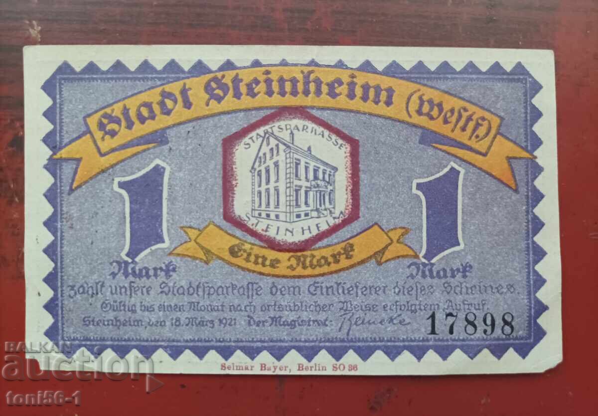 Германия, нотгелд за 1 марка 1921т Щамхайн Германия, нотгелд за 1 марка 1921т Щамхайн