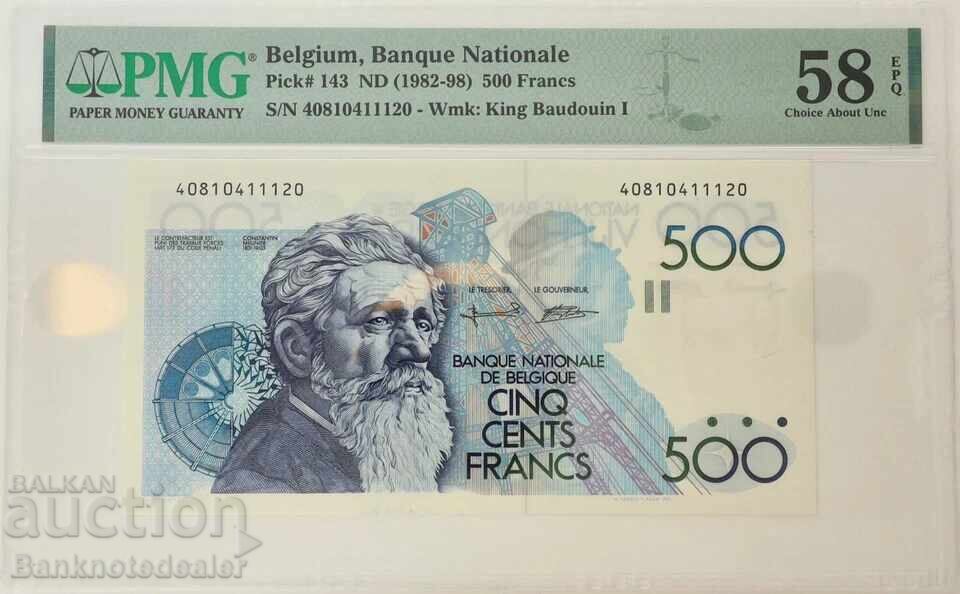 Belgia 500 Franci 1986 Pick 143 Unc PMG 58 Belgia 500 Franci 1986 Pick 143 Unc PMG 58