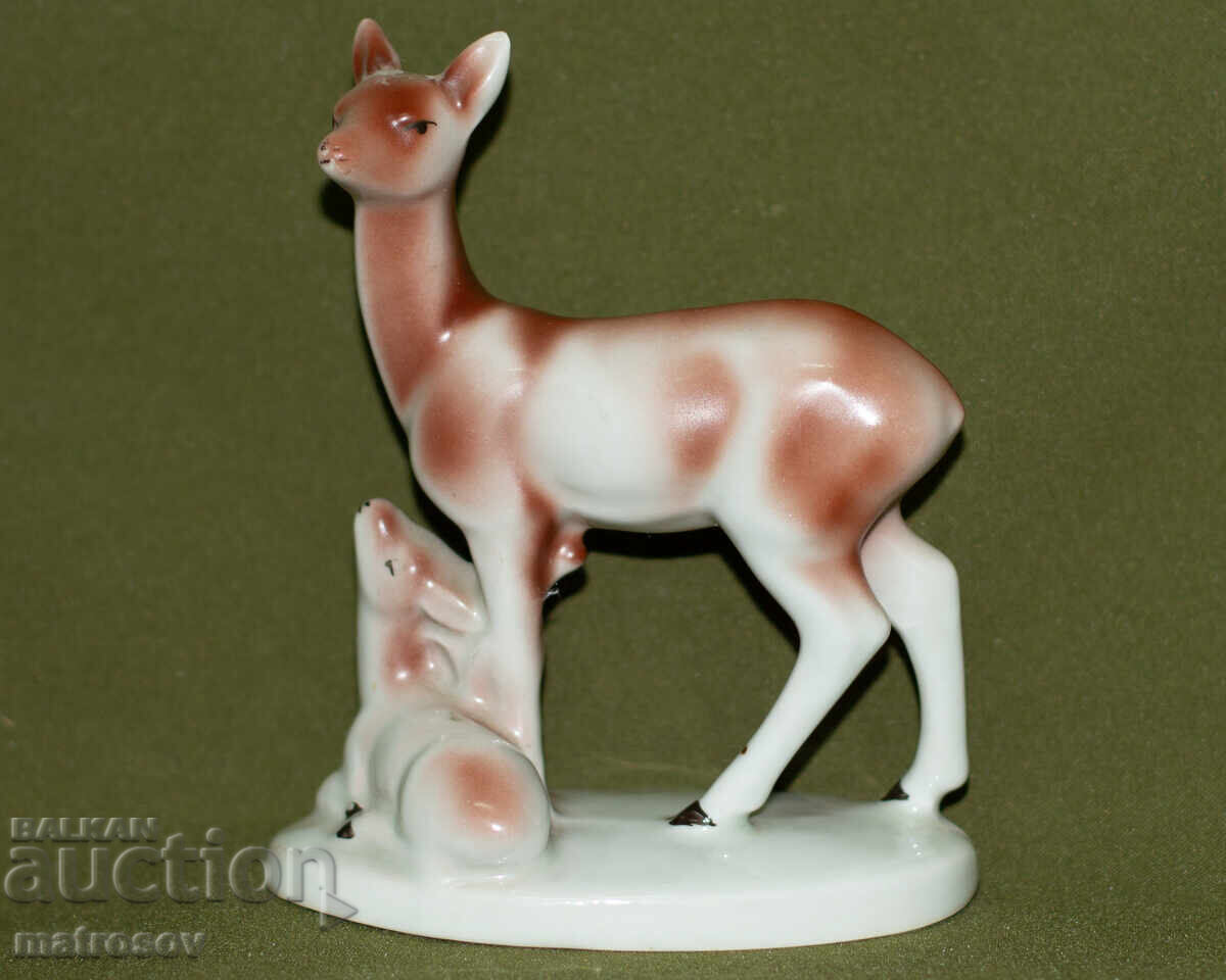 Old porcelain figurine of a deer with price 100.00 BGN | € 51.13