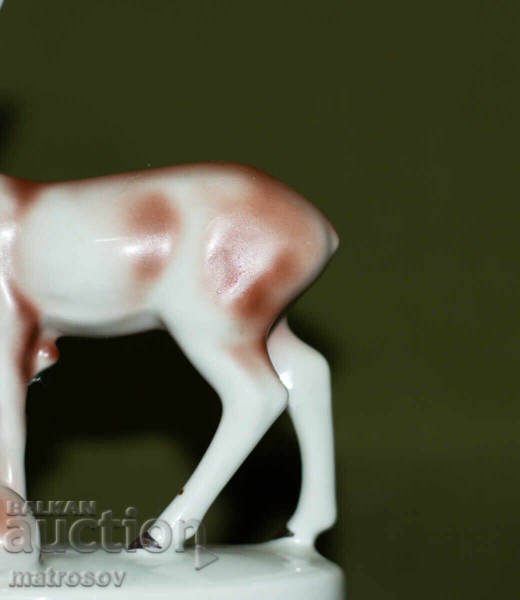 Old porcelain figurine of a deer - 7