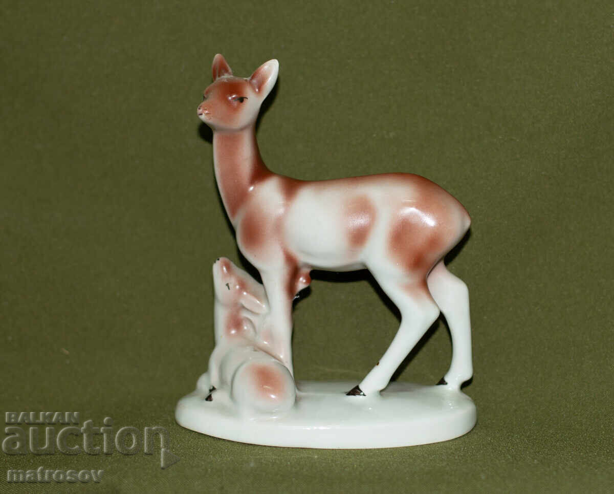 Old porcelain figurine of a deer