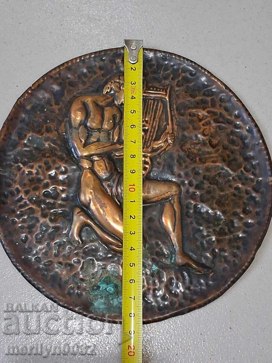 Livrarea Panou de cupru basorelief figură băcăr