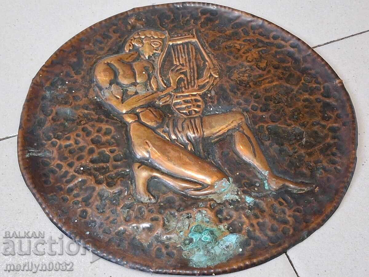 Panou de cupru basorelief figură băcăr - 5