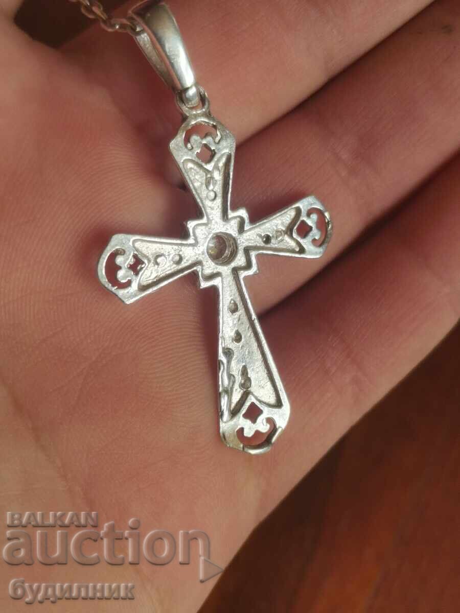 Delivery of Silver Massive Chain with Pendant. 925 Grade. 56cm. For Sale