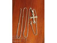 Lanț masiv din argint cu pandantiv. Argint 925. 56cm. Vând