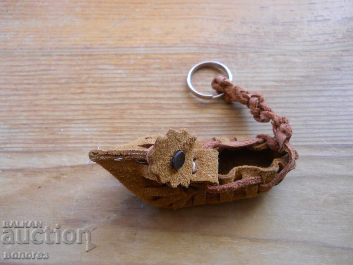 Bulgarian Keychain - Leather "Tsurvul" (peasant shoe) with price 3.00 BGN | € 1.53 Bulgarian Keychain - Leather "Tsurvul" (peasant shoe) with price 3.00 BGN | € 1.53