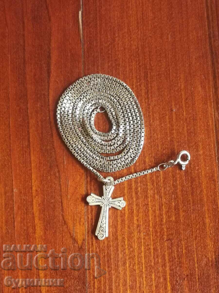 Silver Massive Chain with Pendant. 925 Grade. 80cm. For Sale Silver Massive Chain with Pendant. 925 Grade. 80cm. For Sale