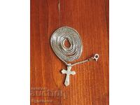 Silver Massive Chain with Pendant. 925 Grade. 80cm. For Sale