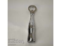 Vechi deschizător de sticle metalic Coca Cola cu zornăitoare #6150