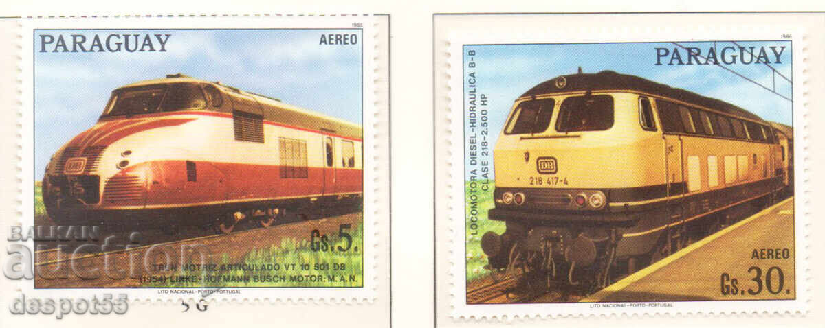 1986. Παραγουάη. Αεροπορικό ταχυδρομείο - 150 γρ. των γερμανικών σιδηροδρόμων 1986. Παραγουάη. Αεροπορικό ταχυδρομείο - 150 γρ. των γερμανικών σιδηροδρόμων