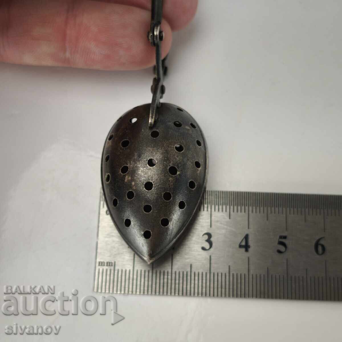 Old metal teaspoon for tea infusion USSR #6152 - 6 Old metal teaspoon for tea infusion USSR #6152 - 6