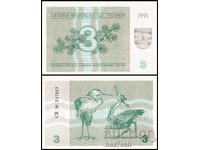 ❤️ ⭐ Lituania 1991 3 taloane UNC nouă ⭐ ❤️