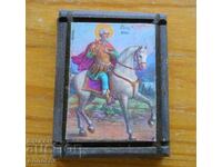 Small wooden Orthodox icon "St. Mina"