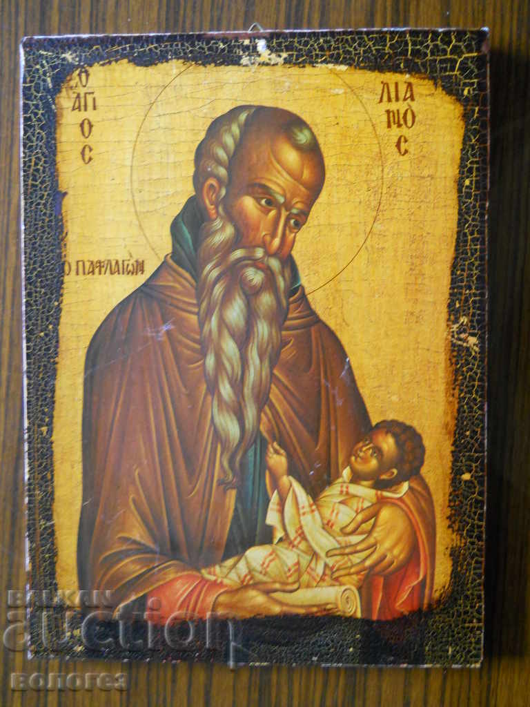 Old wooden icon "St. Stylian the Childminder of Paphlagonia" Old wooden icon "St. Stylian the Childminder of Paphlagonia"