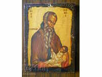 Old wooden icon "St. Stylian the Childminder of Paphlagonia"