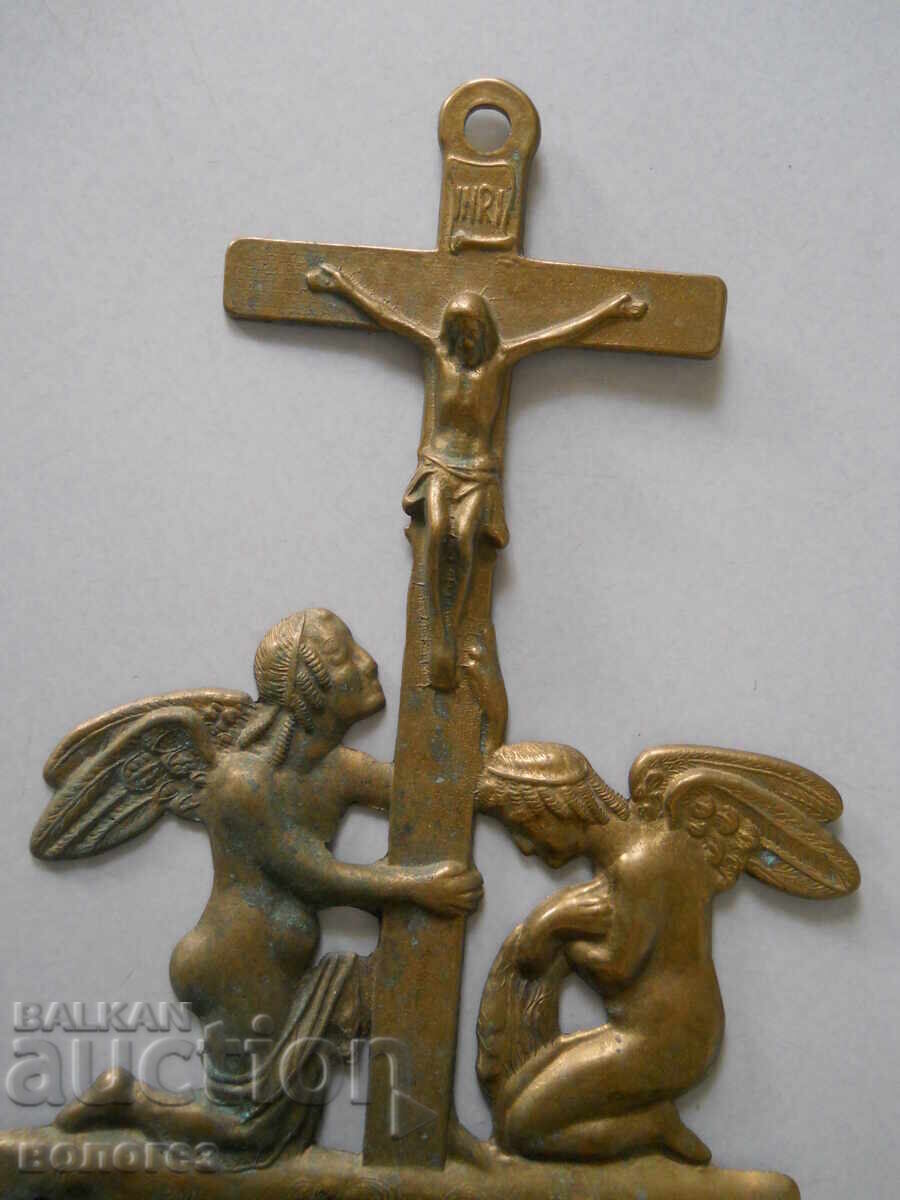 Δημοπρασία Μεταλλικό δοχείο αγιασμού με σταυρό - Γαλλία 19ος αιώνας