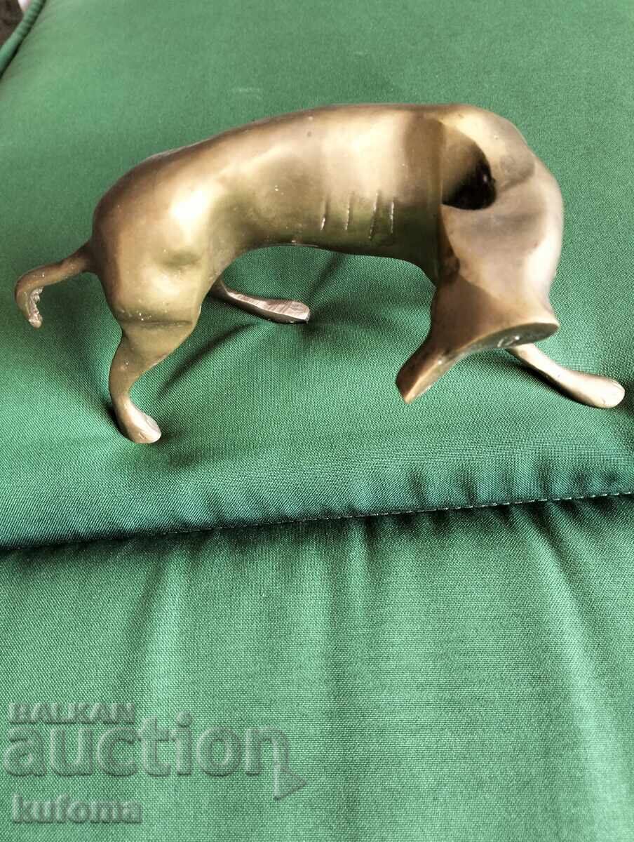 Câine de bronz, statuetă de câine din bronz Câine de bronz, statuetă de câine din bronz