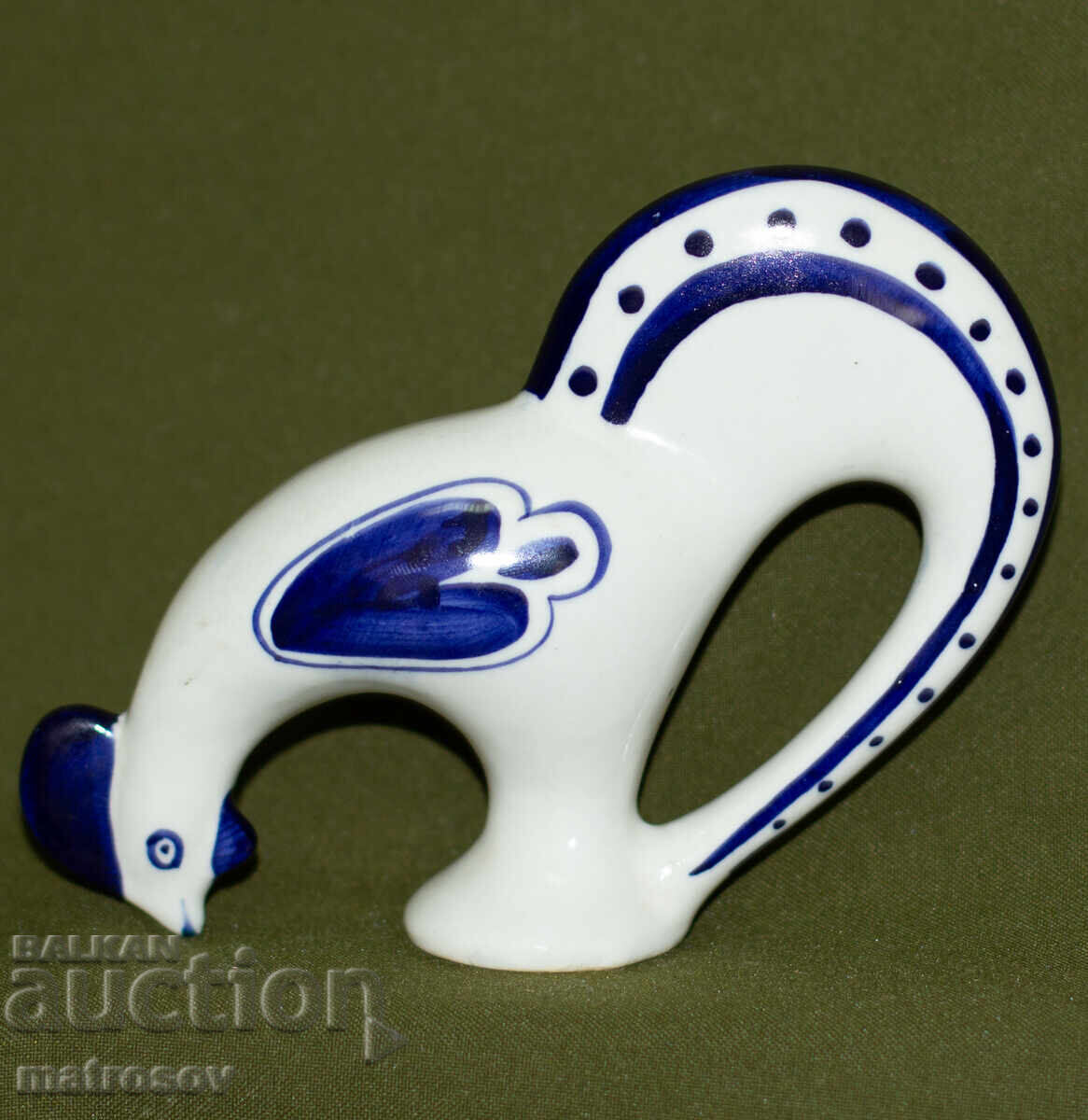 Διακοσμητικό ρωσικό πορσελάνινο ειδώλιο, Γκζελ, κόκορας με τιμή 80.00 BGN | € 40.90