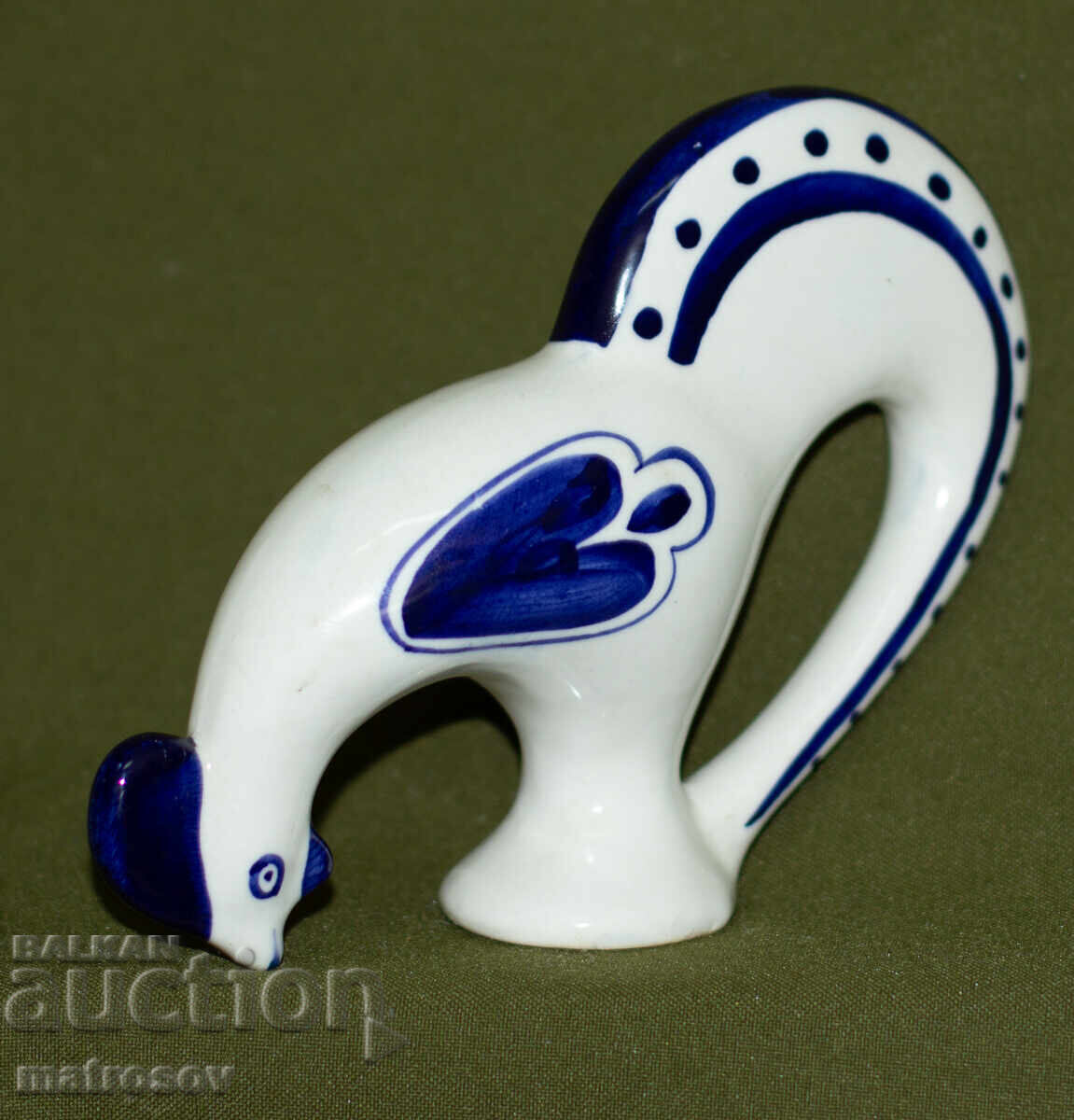 Παράδοση Διακοσμητικό ρωσικό πορσελάνινο ειδώλιο, Γκζελ, κόκορας