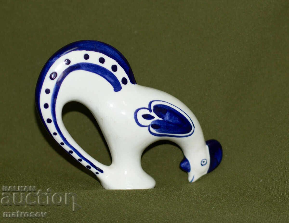 Διακοσμητικό ρωσικό πορσελάνινο ειδώλιο, Γκζελ, κόκορας - 6