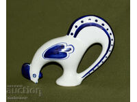 Statuetă decorativă din porțelan rusesc, Gzhel, cocoș