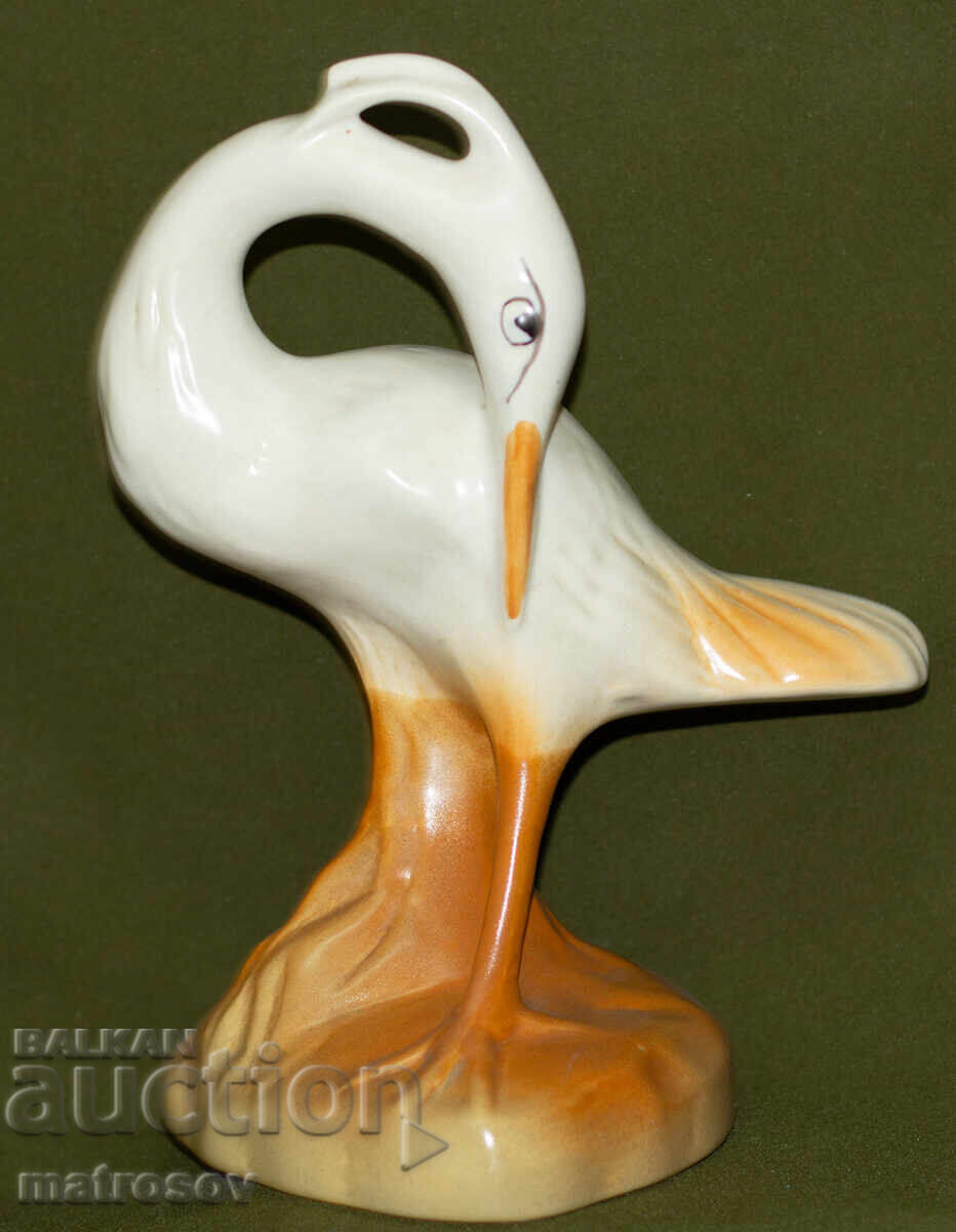 Romanian porcelain heron figurine with price 180.00 BGN | € 92.03
