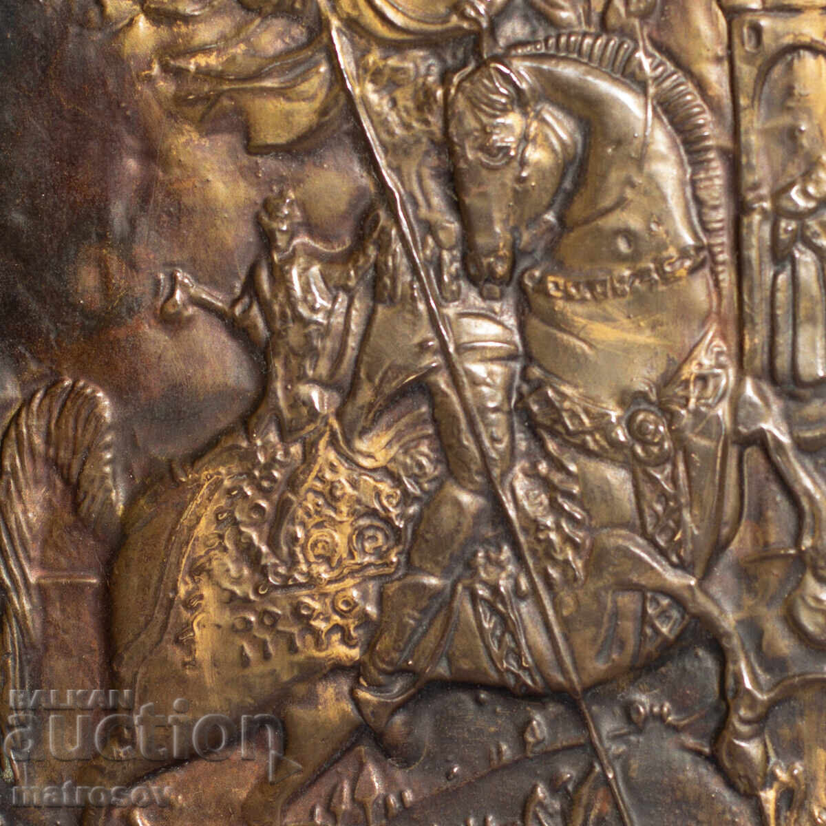 Old copper plaque icon of St. George slaying the dragon - 5 Old copper plaque icon of St. George slaying the dragon - 5