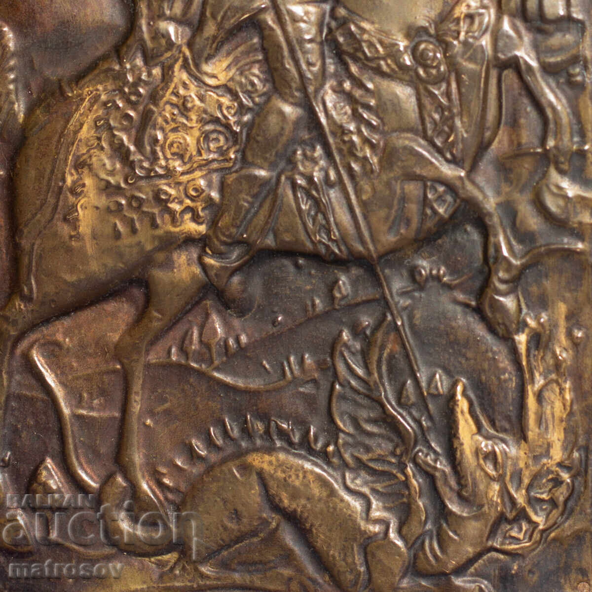 Old copper plaque icon of St. George slaying the dragon - 6 Old copper plaque icon of St. George slaying the dragon - 6