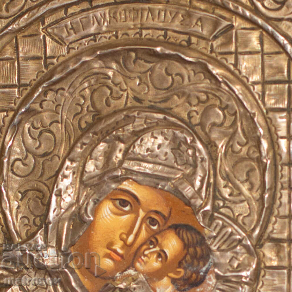 Veche icoană de argint a Maicii Domnului cu Pruncul - 5 Veche icoană de argint a Maicii Domnului cu Pruncul - 5