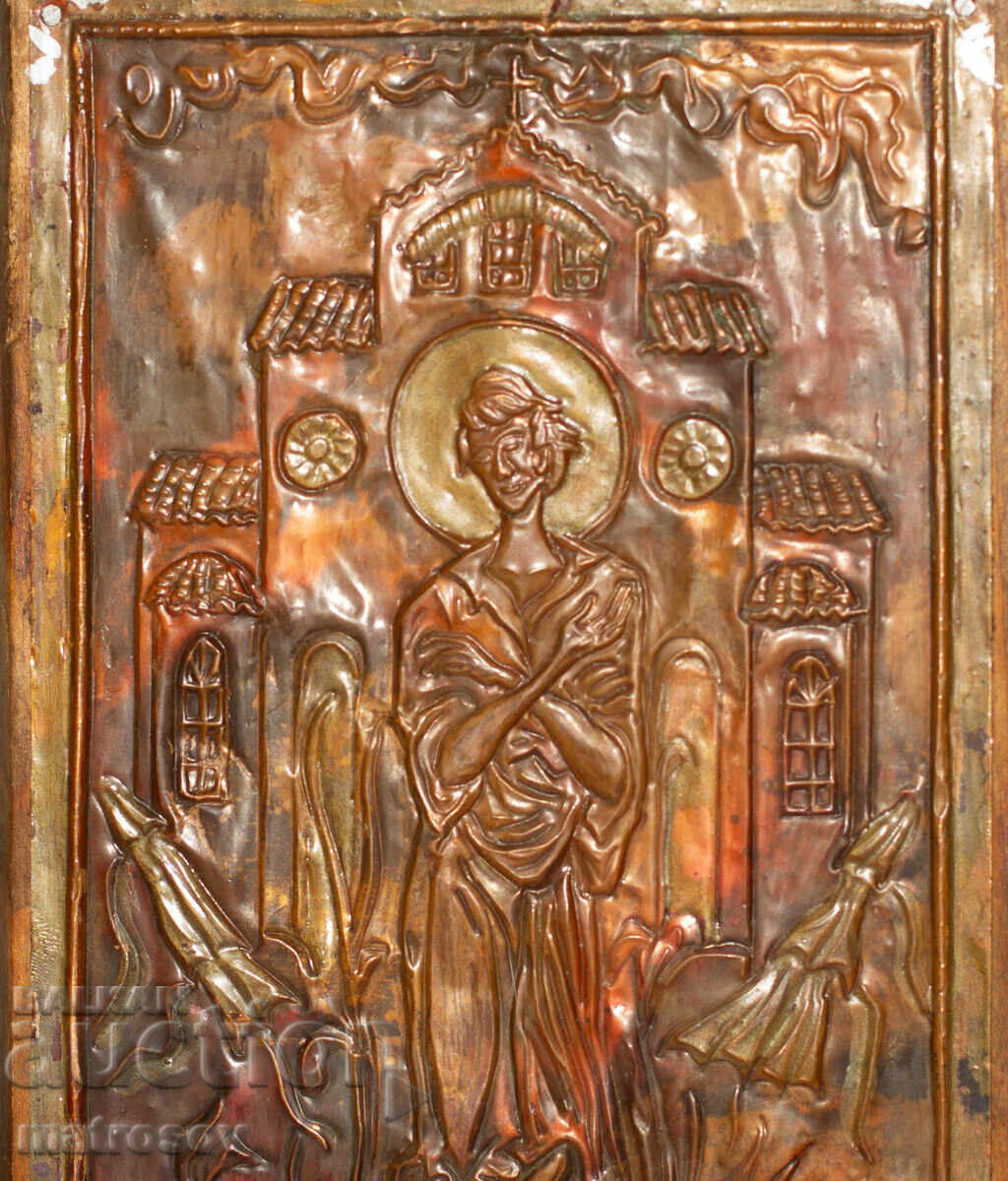 Стар меден плакет икона - 5