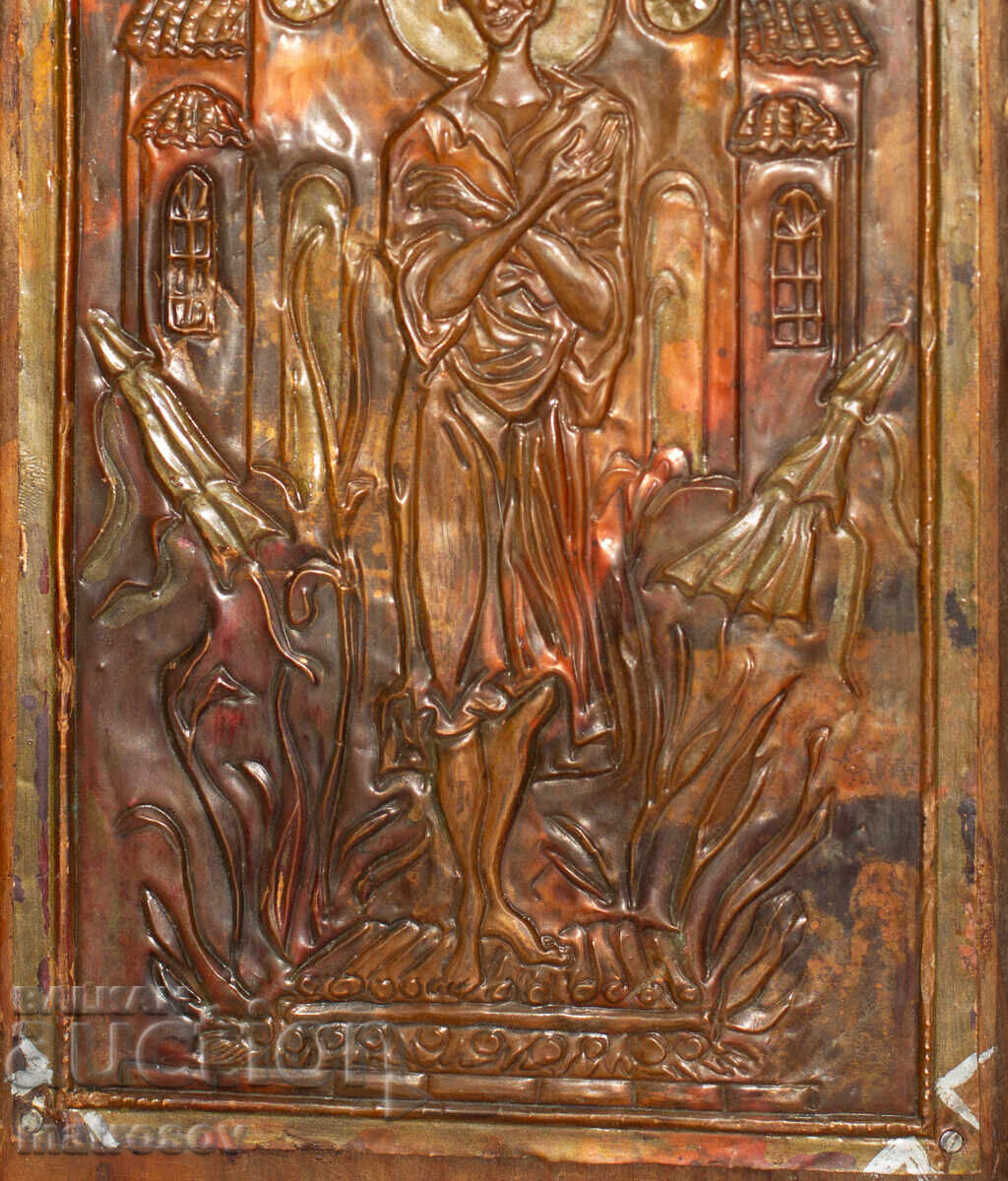 Стар меден плакет икона - 6