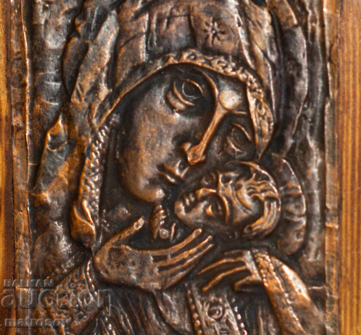 Old copper plaque icon of the Virgin Mary with the Child - 6 Old copper plaque icon of the Virgin Mary with the Child - 6