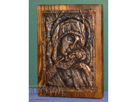 Παλαιά μενταγιόν εικόνα Παναγίας με το Θείο Βρέφος